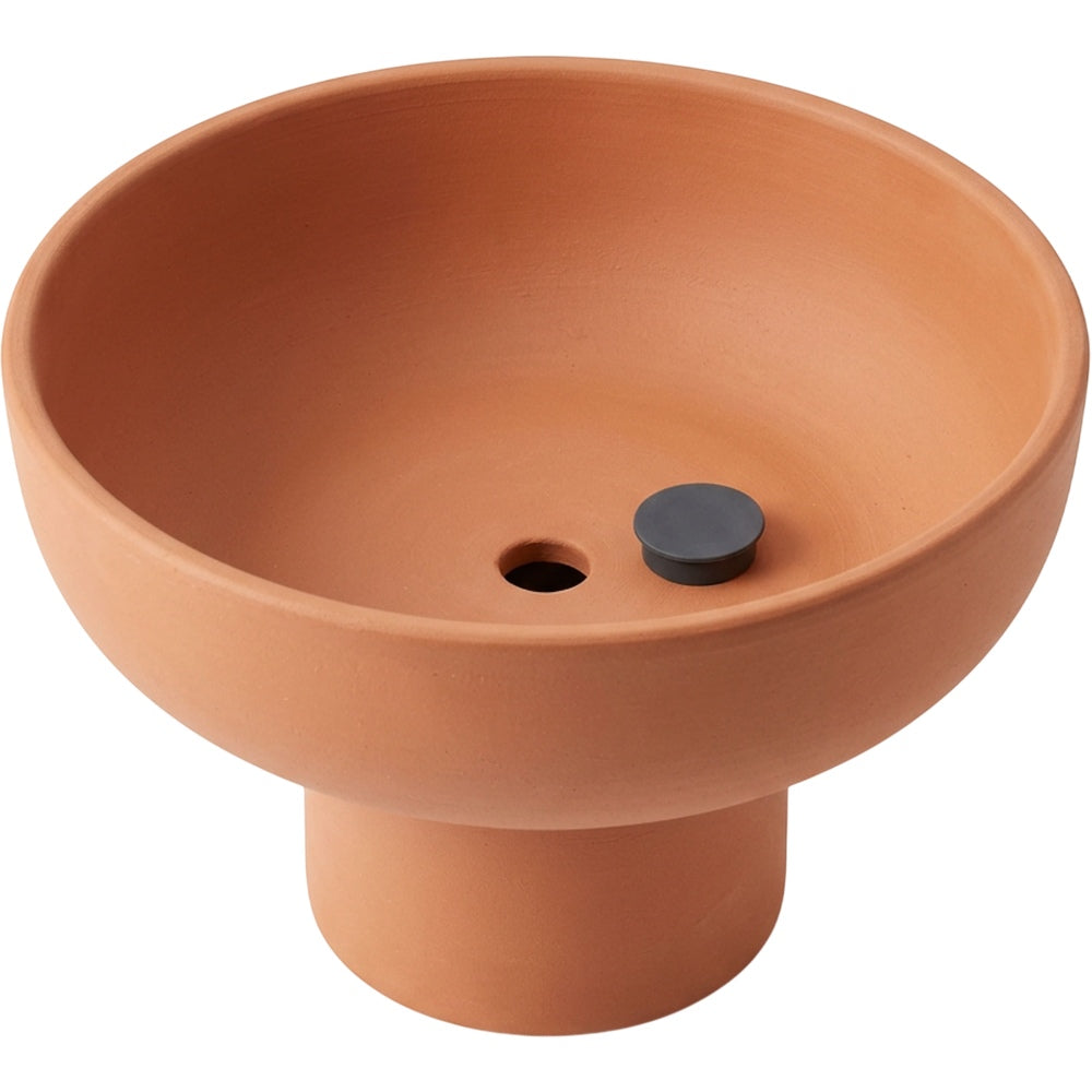 Wjmrg Low Pedestal Ceramic Bowl Planter Terracotta 24 cm - Product view